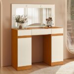 Penteadeira Camarim 2 Portas 3 Gavetas Studio Cinamomo/off White