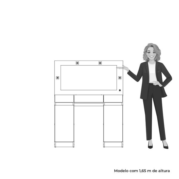 Penteadeira Camarim 2 Portas 3 Gavetas Studio Cinamomo/off White - Imagem 9