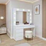 Penteadeira Camarim 100% Mdf 184 X 136cm Anne Branco Acetinado