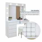 Penteadeira Camarim 100% Mdf 184 X 136cm Anne Branco Acetinado - Imagem 7