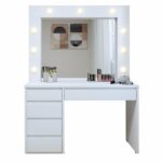 Penteadeira Camarim 100% Mdf 184 X 136cm Anne Branco Acetinado - Imagem 8