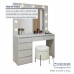 Penteadeira Camarim 100% Mdf 184 X 136cm Anne Off White - Imagem 7