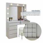 Penteadeira Camarim 100% Mdf 184 X 136cm Anne Off White - Imagem 10