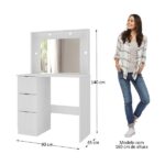 Penteadeira Camarim Com Espelho 3 Gavetas Los Angeles Branco - Imagem 5