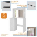 Penteadeira Camarim Com Espelho 3 Gavetas Los Angeles Branco - Imagem 3