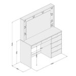 Penteadeira Camarim Com Espelho 7 Gavetas E Tomada Diamante Espresso Móveis Branco - Imagem 2