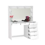 Penteadeira Camarim Com Espelho 7 Gavetas E Tomada Diamante Espresso Móveis Branco - Imagem 8