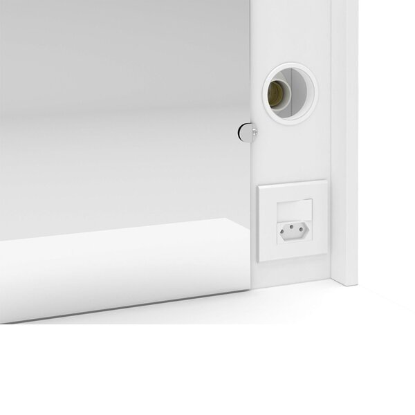 Penteadeira Camarim Com Espelho 7 Gavetas E Tomada Diamante Espresso Móveis Branco - Imagem 9