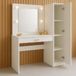 Penteadeira Camarim Com Espelho E Iluminação 1 Porta E 1 Gaveta Branco - Imagem 3