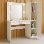 Penteadeira Camarim Com Espelho E Iluminação 1 Porta E 1 Gaveta Branco - Imagem 4