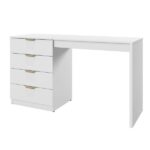 Penteadeira Camarim Com Porta Joias E Tampo Reclinável 4 Gavetas Afrodite 100%mdf Branco - Imagem 4