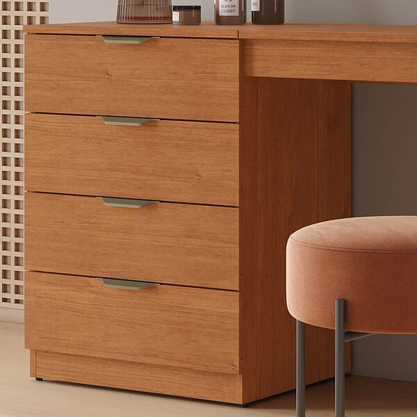 Penteadeira Camarim Com Porta Joias E Tampo Reclinável 4 Gavetas Afrodite 100%mdf Naturalle - Imagem 10