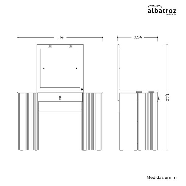 Penteadeira Camarim De Canto Glitter Cinamomo/off White - Imagem 4