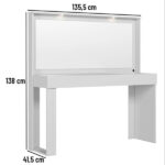 Penteadeira Camarim Versa Home Com Luz E Espelho Branco - Telasul - Imagem 4