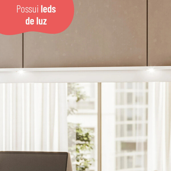 Penteadeira Camarim Versa Home Com Luz E Espelho Branco - Telasul - Imagem 5