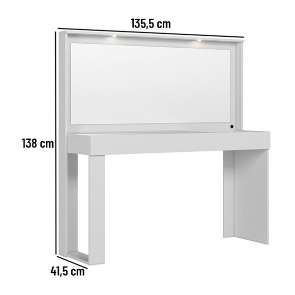 Penteadeira Camarim Versa Home Com Luz E Espelho Branco - Telasul - Imagem 3