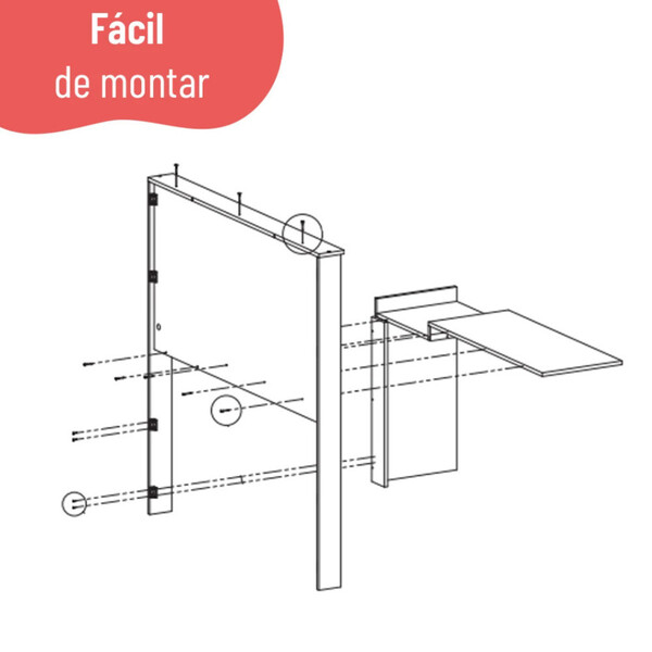 Penteadeira Camarim Versa Home Com Luz E Espelho Branco - Telasul - Imagem 7