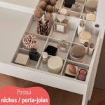 Penteadeira Camarim Versa Home Com Luz E Espelho Branco - Telasul - Imagem 9