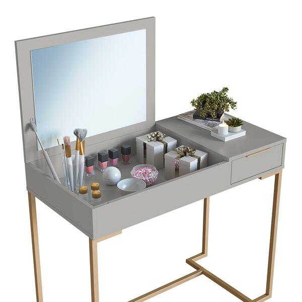 Penteadeira Com Espelho Amélia 1 Pt 1 Gv Arenas E Champagne - Imagem 7