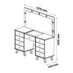 Penteadeira Com Espelho Eloa Off White - Imagem 5