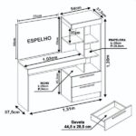 Penteadeira Com Espelho Notável MóveisP - Imagem 6