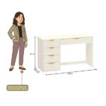 Penteadeira Com Porta Objetos E 5 Gavetas Vita Yescasa Off White - Imagem 7