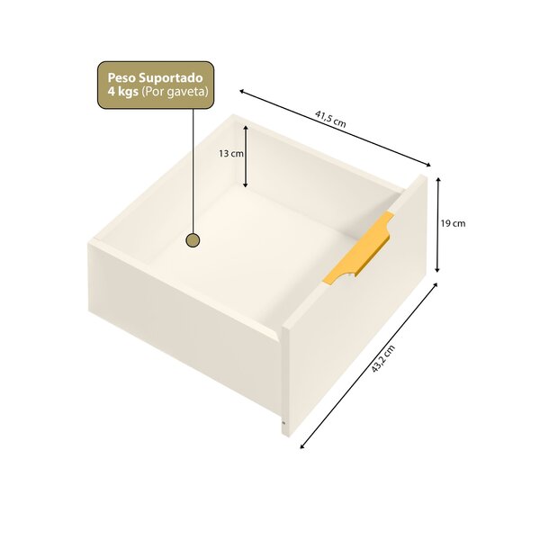 Penteadeira Com Porta Objetos E 5 Gavetas Vita Yescasa Off White - Imagem 8
