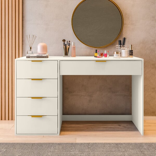 Penteadeira Com Porta Objetos E 5 Gavetas Vita Yescasa Off White - Imagem 3