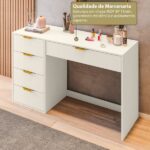 Penteadeira Com Porta Objetos E 5 Gavetas Vita Yescasa Off White - Imagem 4