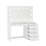 Penteadeira Ditália 7 Gavetas Branco C/ Kit Luz Camarim - Imagem 2