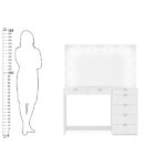 Penteadeira Ditália 7 Gavetas Branco C/ Kit Luz Camarim - Imagem 4