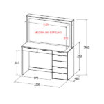 Penteadeira Ditália 7 Gavetas Branco C/ Kit Luz Camarim - Imagem 5
