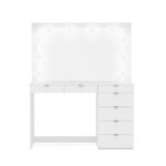 Penteadeira Ditália 7 Gavetas Branco C/ Kit Luz Camarim - Imagem 6