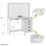 Penteadeira Ditália 7 Gavetas Branco C/ Kit Luz Camarim - Imagem 7