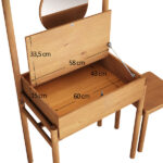 Penteadeira Escrivaninha Com Espelho Compacta Madeira Com Banco Lily - Imagem 6