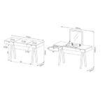 Penteadeira/escrivaninha Com Espelho Multimóveis Cr35017 Branca - Imagem 2