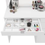 Penteadeira Linden 5 Gavetas Com Espelho Branco - Politorno - Imagem 3