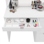 Penteadeira Linden 5 Gavetas Com Espelho Branco - Politorno - Imagem 9