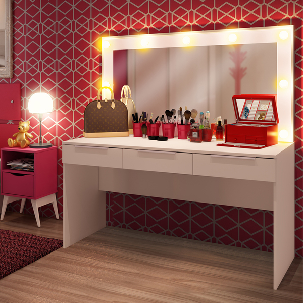 Penteadeira Madesa Camarim Carly com 3 Gavetas (Sem Painel) - Imagem 4