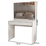 Penteadeira Magnifique 1 Gaveta Com Divisória E Espelho Branco - Panorama Móveis - Imagem 4