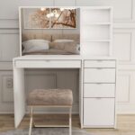 Penteadeira Maria 5 Gavetas 2 Prateleiras Branco - Panorama Móveis - Imagem 4