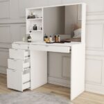 Penteadeira Maria 5 Gavetas 2 Prateleiras Branco - Panorama Móveis - Imagem 3