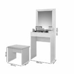 Penteadeira Sofia Com Banqueta 140x60x35,5 Cm Branco - Imagem 2