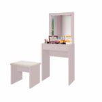 Penteadeira Sofia Com Banqueta 140x60x35,5 Cm Branco - Imagem 3