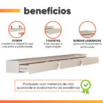 Penteadeira Suspensa 3 Gavetas 2,17m Aspen Off White Edn - Imagem 4