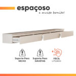 Penteadeira Suspensa 3 Gavetas 2,17m Aspen Off White Edn - Imagem 5