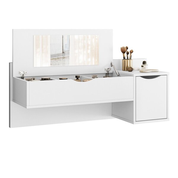 Penteadeira Suspensa Camarim Com Espelho Rouge Espresso Móveis Branco Fosco - Imagem 7