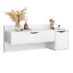 Penteadeira Suspensa Camarim Com Espelho Rouge Espresso Móveis Branco Fosco - Imagem 8