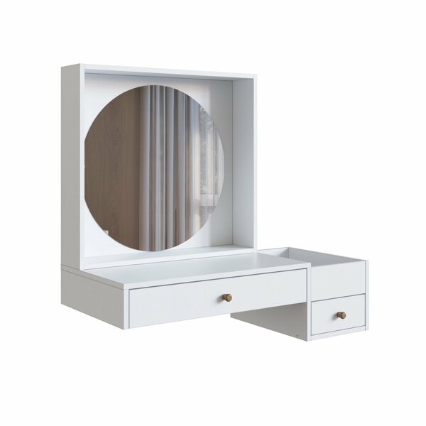 Penteadeira Suspensa Com Nicho Aberto Gaveta E Gavetão Es1001 Branco - Imagem 5