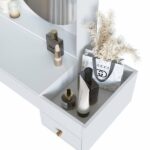 Penteadeira Suspensa Com Nicho Aberto Gaveta E Gavetão Es1001 Branco - Imagem 6